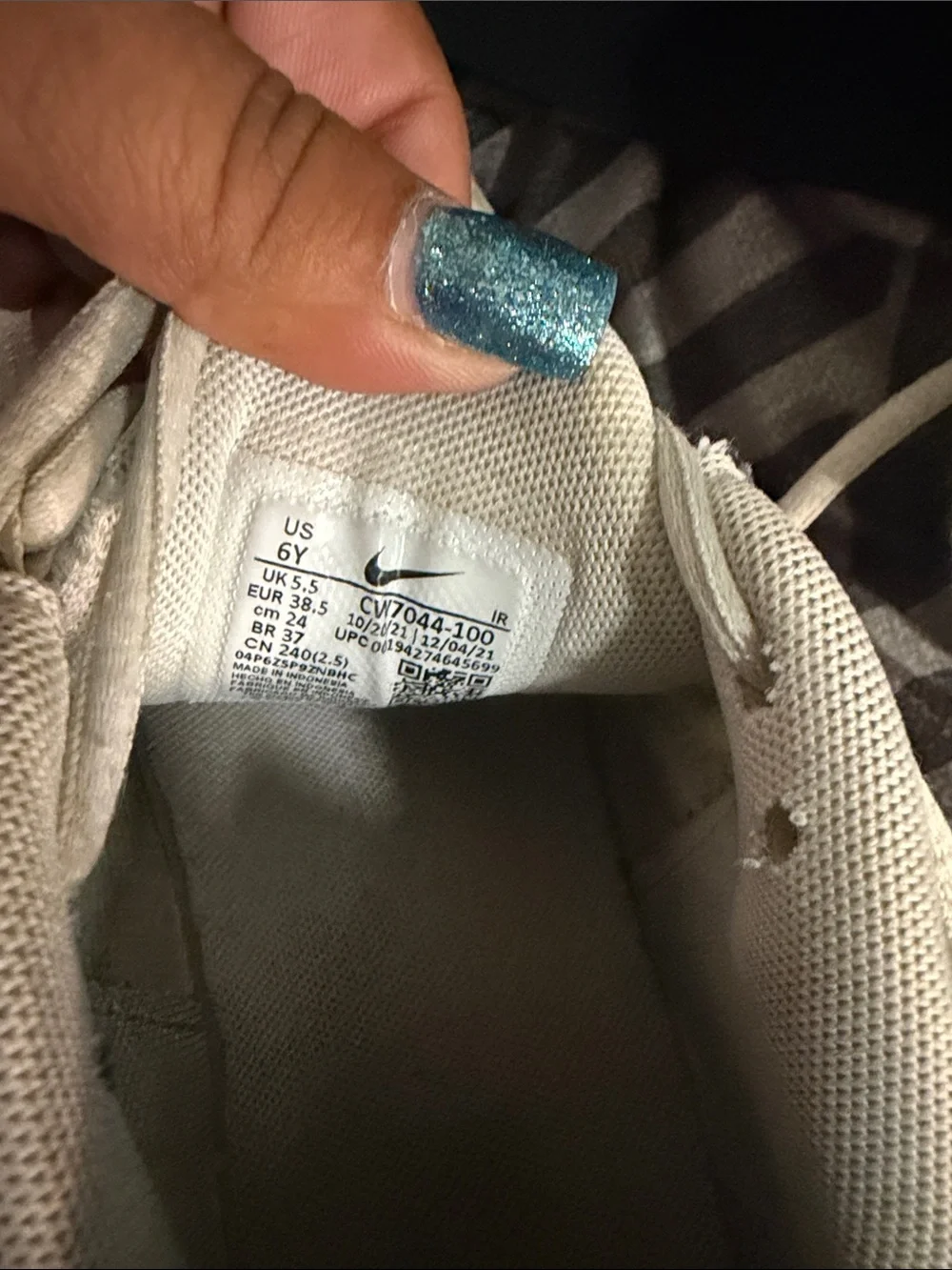 Nike White and Light Gray Air-Cushion Running Sneakers just need a good cleaning